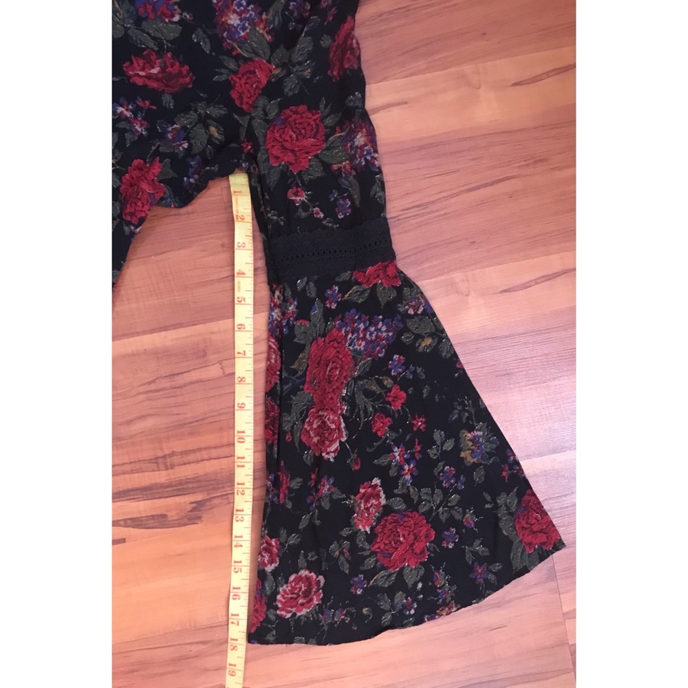 forever 21 witchy bell sleeve floral dress large - Picture 6 of 9
